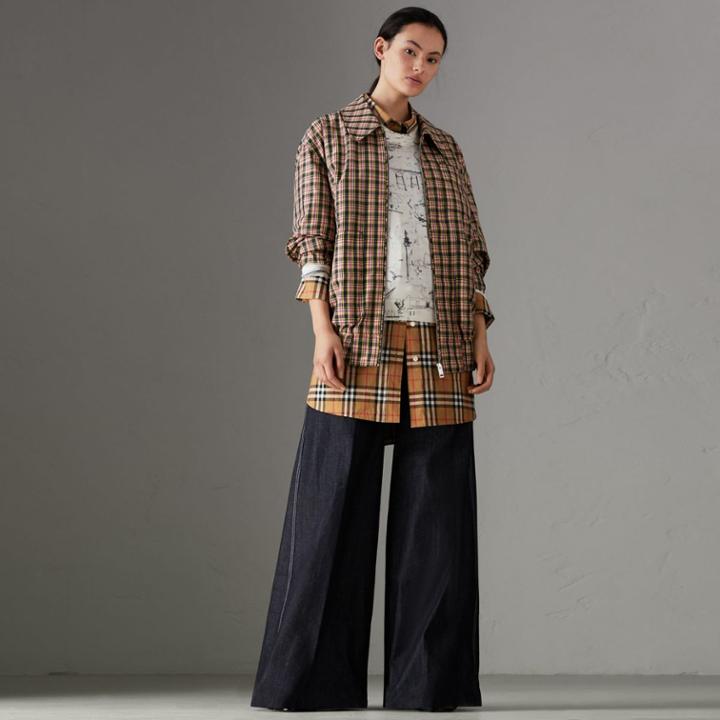 Burberry Burberry Stretch Japanese Denim Wide-leg Jeans, Size: 28, Blue