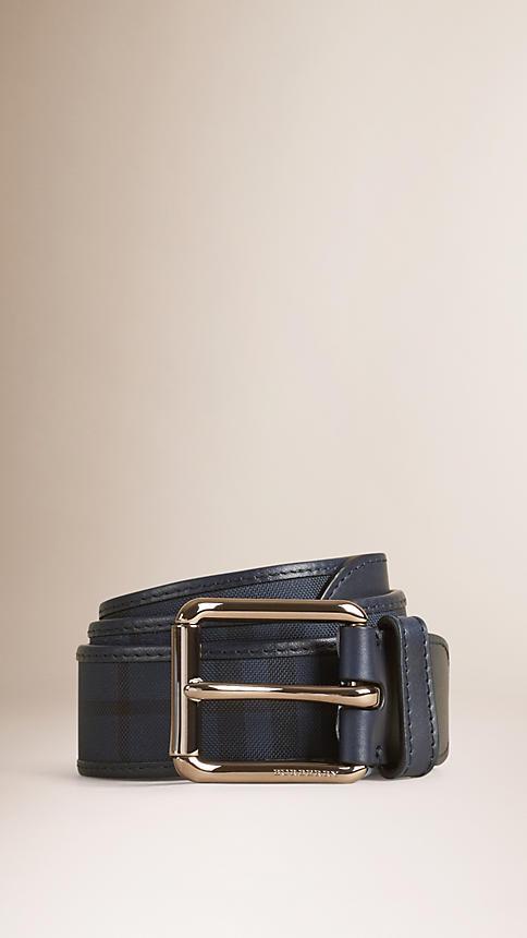 Burberry Overdyed Horseferry Check And Leather Belt