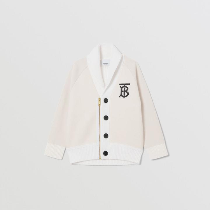 Burberry Burberry Childrens Monogram Motif Technical Wool Cardigan, Size: 10y