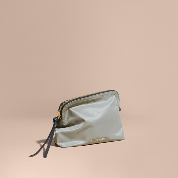 Burberry Burberry Large Zip-top Technical Nylon Pouch, Purple