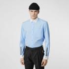 Burberry Burberry Classic Fit Zip Detail Cotton Poplin Shirt, Size: 15.5, Blue