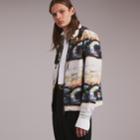 Burberry Burberry Reclining Figure: Bunched Print Hooded Jacket, Size: 44, White