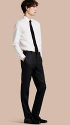 Burberry Slim Fit Check Wool Tailored Trousers