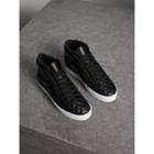 Burberry Burberry Check-quilted Leather High-top Trainers, Size: 38, Black