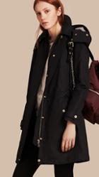Burberry Hooded Cotton Blend Parka With Detachable Warmer