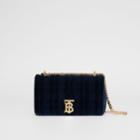 Burberry Burberry Small Quilted Velvet Lola Bag, Blue