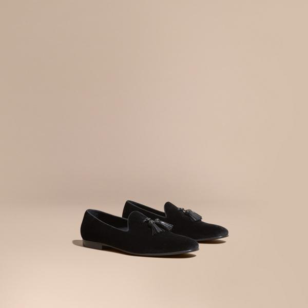 Burberry Velvet Tassel Loafers