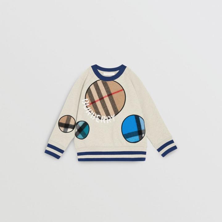 Burberry Burberry Childrens Check Appliqu Cotton Sweatshirt, Size: 4y, Multicolour