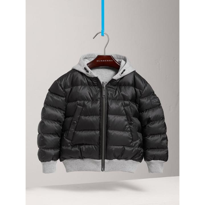 Burberry Burberry Reversible Down-filled Hooded Puffer Jacket, Size: 6y, Black