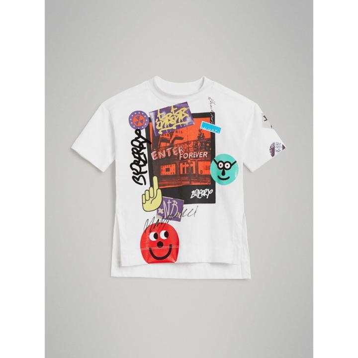 Burberry Burberry London Street Art Print Cotton T-shirt, Size: 6y
