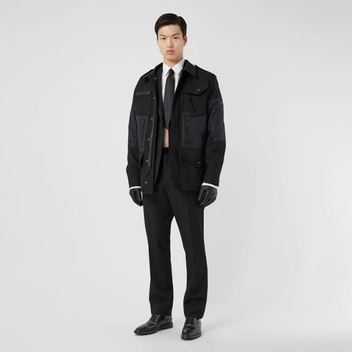 Burberry Burberry Cotton Gabardine Field Jacket, Size: Xxs, Black