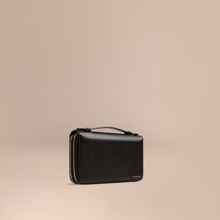 Burberry Burberry London Leather Travel Wallet, Black