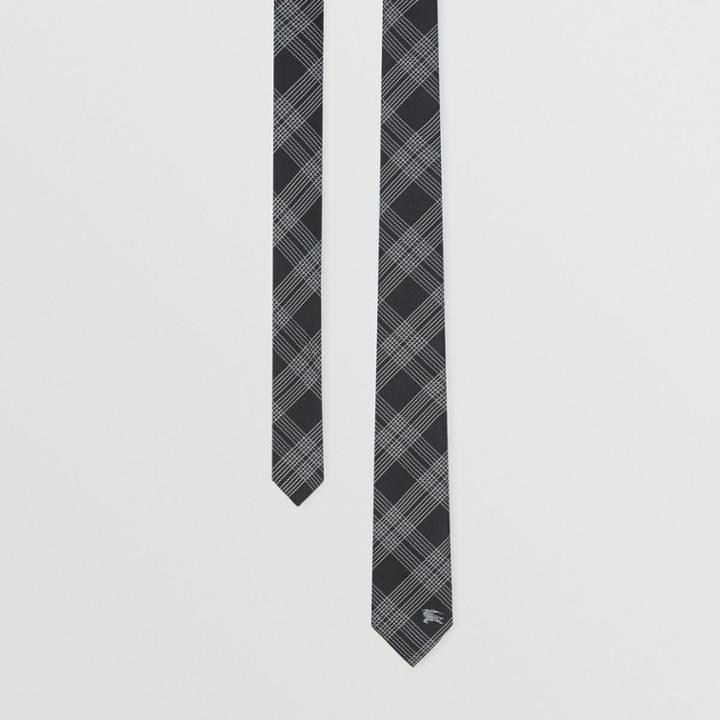 Burberry Burberry Modern Cut Check Silk Jacquard Tie, Black