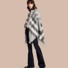 Burberry Burberry Check Cashmere And Wool Poncho, Grey