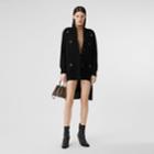 Burberry Burberry Deer Motif Wool Cashmere Blend Oversized Cardigan, Size: Xs, Black
