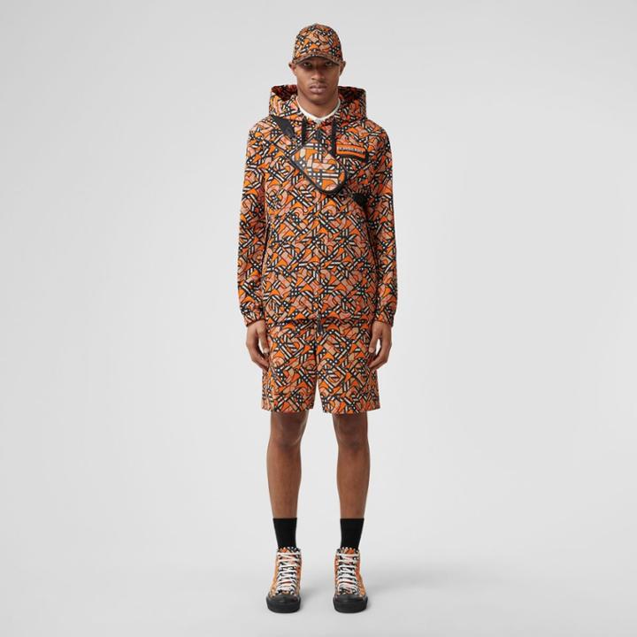 Burberry Burberry Monogram Print Nylon Hooded Jacket, Size: S