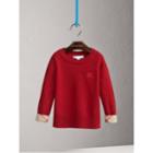 Burberry Burberry Childrens Check Cuff Cashmere Sweater, Size: 6y, Red