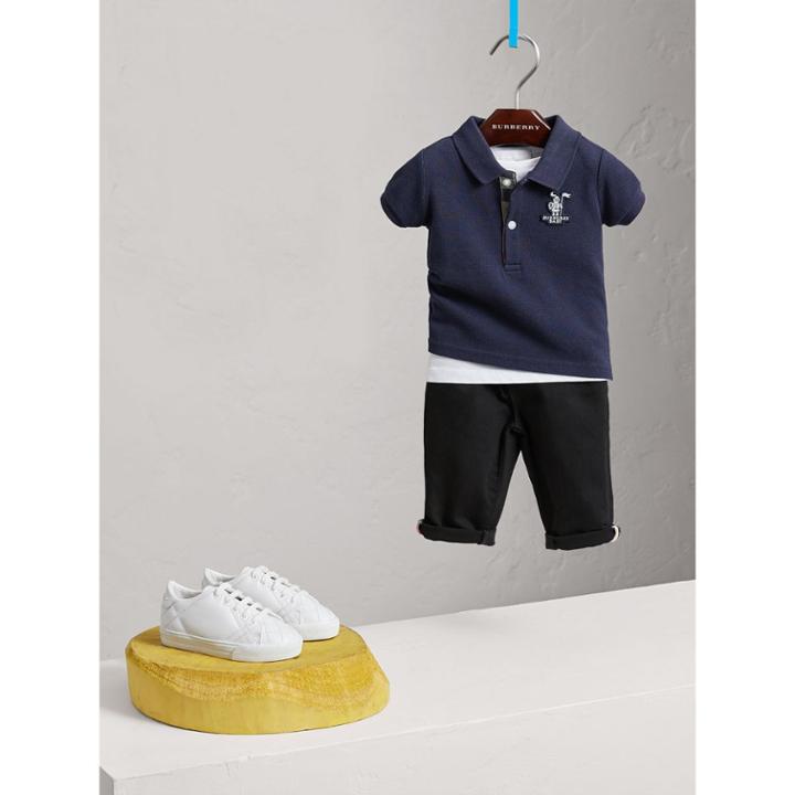 Burberry Burberry Cotton Piqu Polo Shirt, Size: 9m, Blue