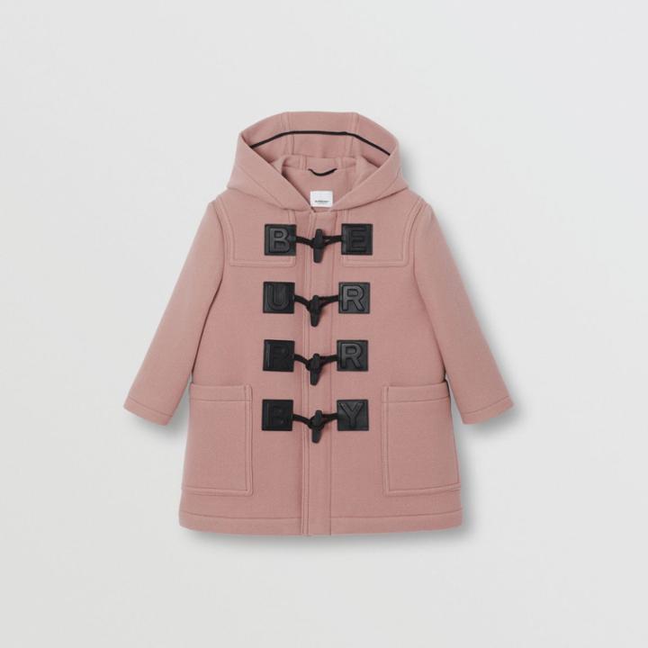 Burberry Burberry Childrens Logo Detail Wool Cashmere Blend Duffle Coat, Size: 14y, Purple