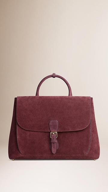 Burberry The Large Saddle Bag In Bonded Suede