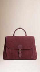 Burberry The Large Saddle Bag In Bonded Suede