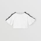 Burberry Burberry Childrens Lace Trim Embroidered Cotton Top, Size: 10y, White