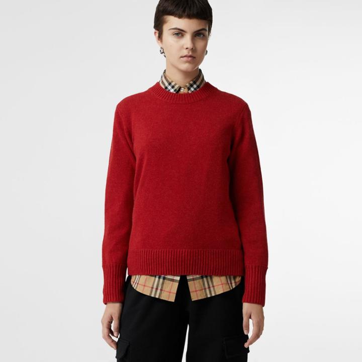 Burberry Burberry Embroidered Crest Cashmere Sweater, Size: L