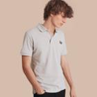 Burberry Burberry Fitted Mercerised Cotton-piqu Polo Shirt, Beige