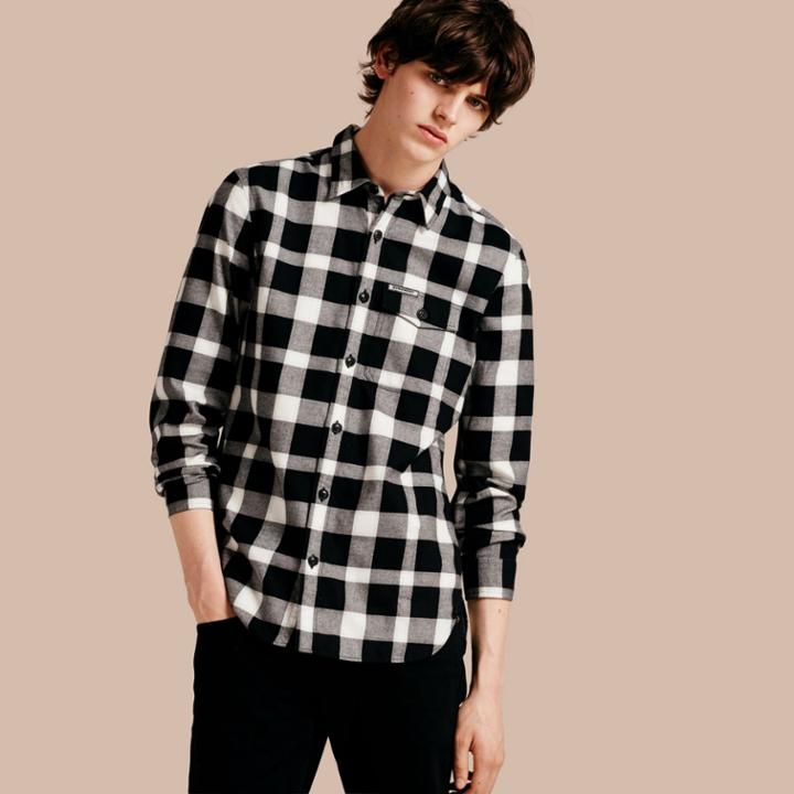 Burberry Burberry Buffalo Check Cotton Flannel Shirt, Size: Xxxlsf, White