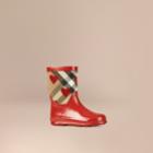 Burberry Burberry Check And Heart Print Rain Boots, Size: 29, Red