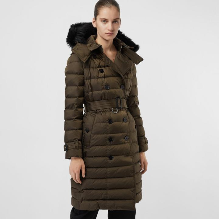 Burberry Burberry Detachable Hood Down-filled Puffer Coat, Size: Xs, Green