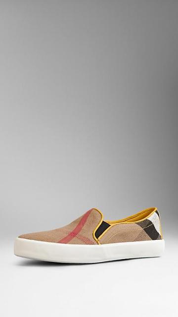Burberry Canvas Check Slip-on Trainers