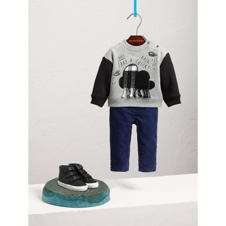 Burberry Burberry Weather Motif Cotton Sweatshirt, Size: 3y, Black