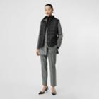 Burberry Burberry Faux Shearling Collar Lightweight Quilted Gilet, Size: M, Black