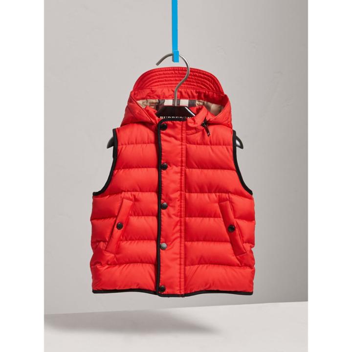 Burberry Burberry Down-filled Hooded Gilet, Size: 6m, Orange