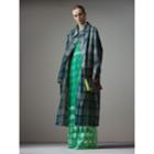Burberry Burberry Tartan Soft-touch Plastic Oversized Car Coat, Size: 06, Orange