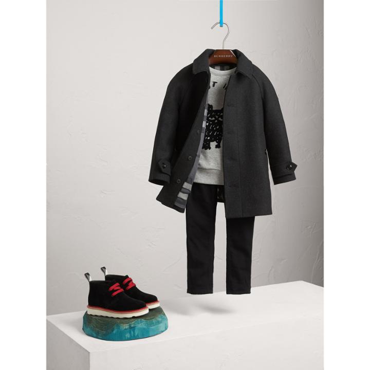 Burberry Burberry Wool Cashmere Blend Car Coat, Size: 6y, Grey