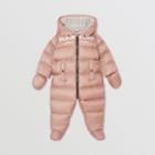 Burberry Burberry Childrens Logo Print Down-filled Puffer Suit, Size: 9m, Lavender Pink