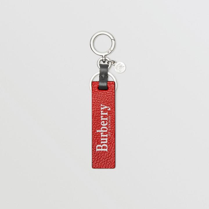 Burberry Burberry Logo Print Leather Key Ring, Red