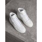 Burberry Burberry Check-quilted Leather High-top Trainers, Size: 37, White