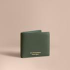Burberry Burberry Trench Leather Folding Wallet, Green