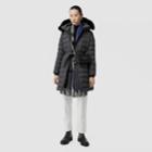 Burberry Burberry Detachable Shearling Trim Down-filled Puffer Coat, Grey