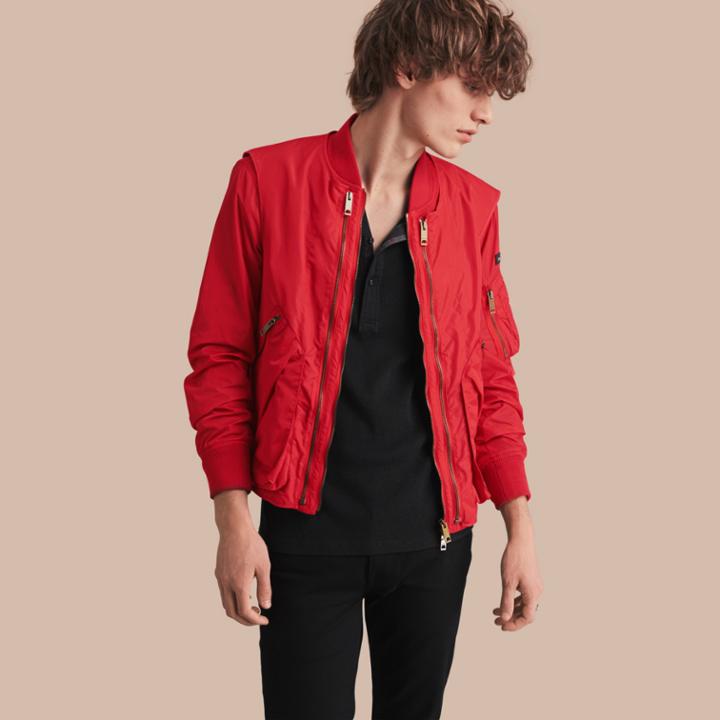 Burberry Burberry Technical Bomber Jacket With Detachable Gilet, Size: 42, Red