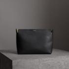 Burberry Burberry Large Tri-tone Leather Clutch, Black