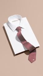 Burberry Slim Cut Geometric Jacquard Silk Tie