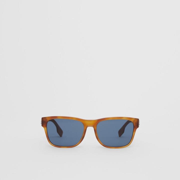 Burberry Burberry Logo Appliqu Square Frame Sunglasses, Brown