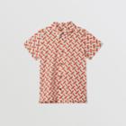 Burberry Burberry Childrens Short-sleeve Monogram Print Cotton Poplin Shirt, Size: 12y, Red