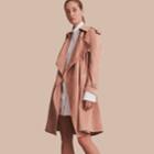 Burberry Burberry Suede Wrap Trench Coat, Size: 04, Pink