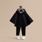 Burberry Burberry Hooded Wool A-line Cape, Size: S, Black