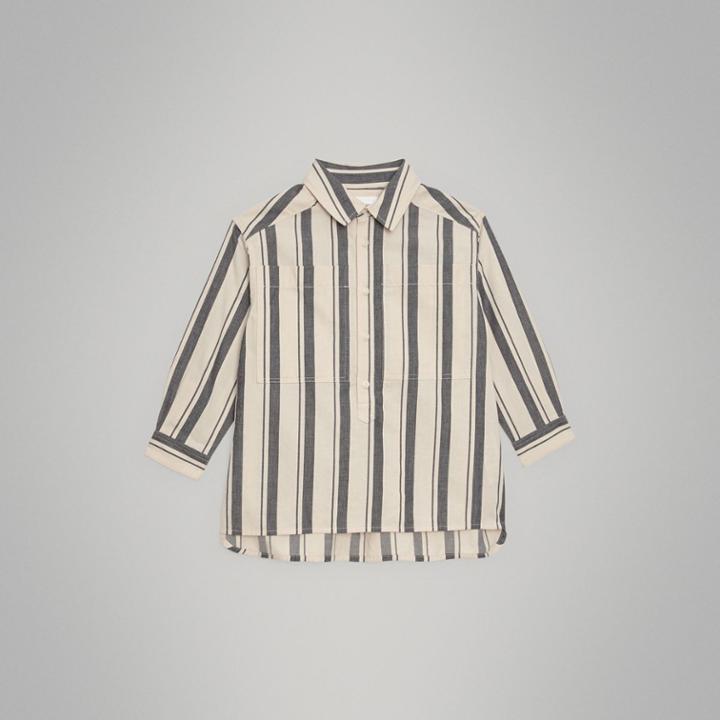 Burberry Burberry Childrens Striped Cotton Wool Shirt, Size: 14y, Grey